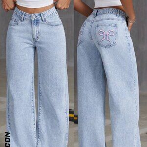 SHEIN Bow Jeans